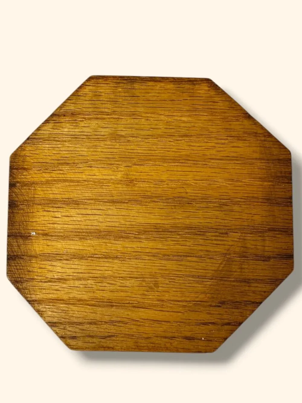 Handcrafted Octagonal Wooden Holder With Rich Grain Finish 6.5